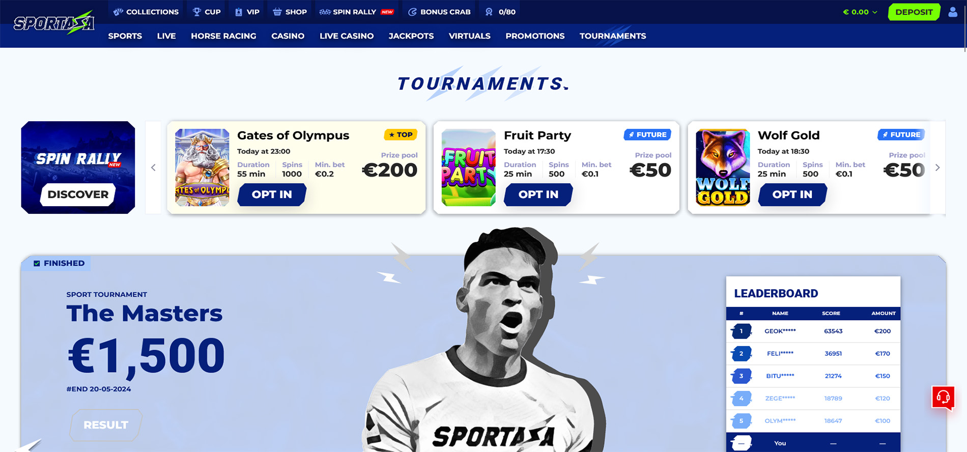 Sportaza casino tournaments